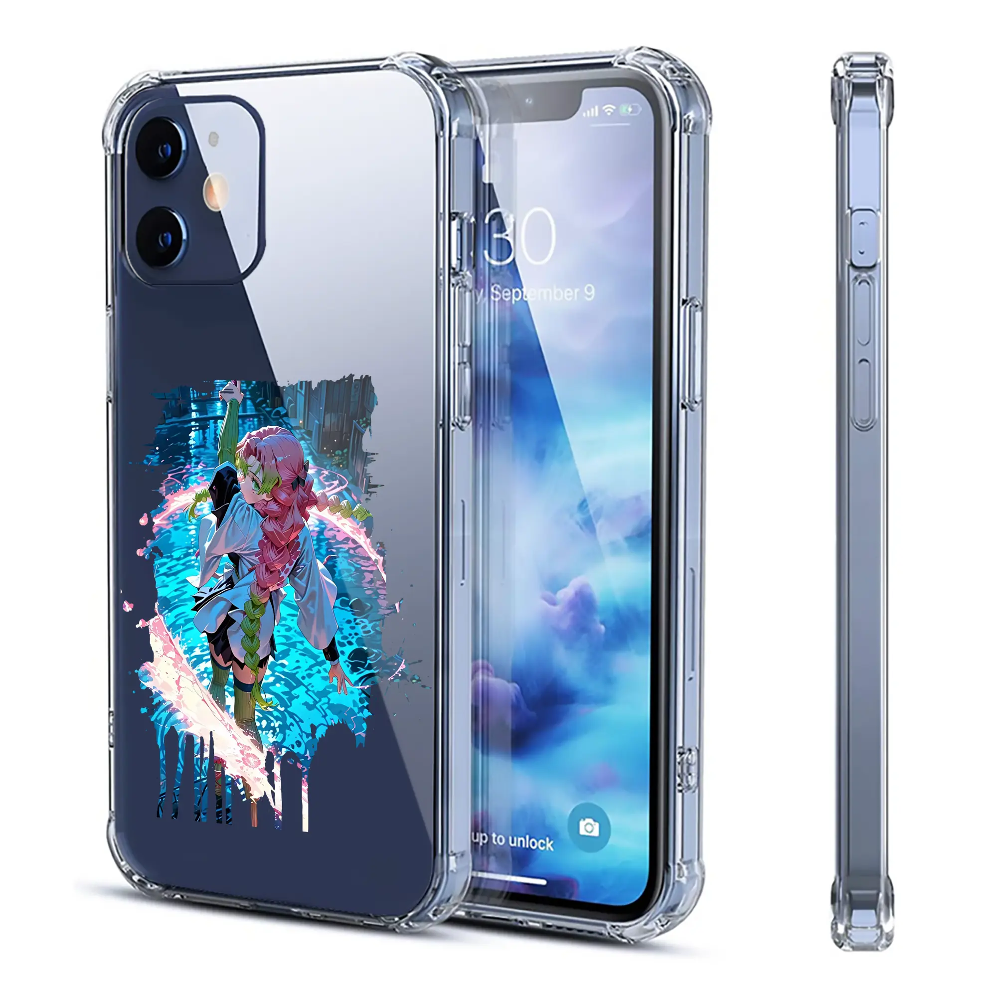 鬼滅の刃 グッズ,甘露寺 蜜璃 - IPhone 12シリーズ対応 ・ 透明スマホケース ・ クリアソフトケース ・ TPU素材 ・ 耐衝撃 ・ 高密着 ・ 防汚 防指紋 ・ 簡単着脱